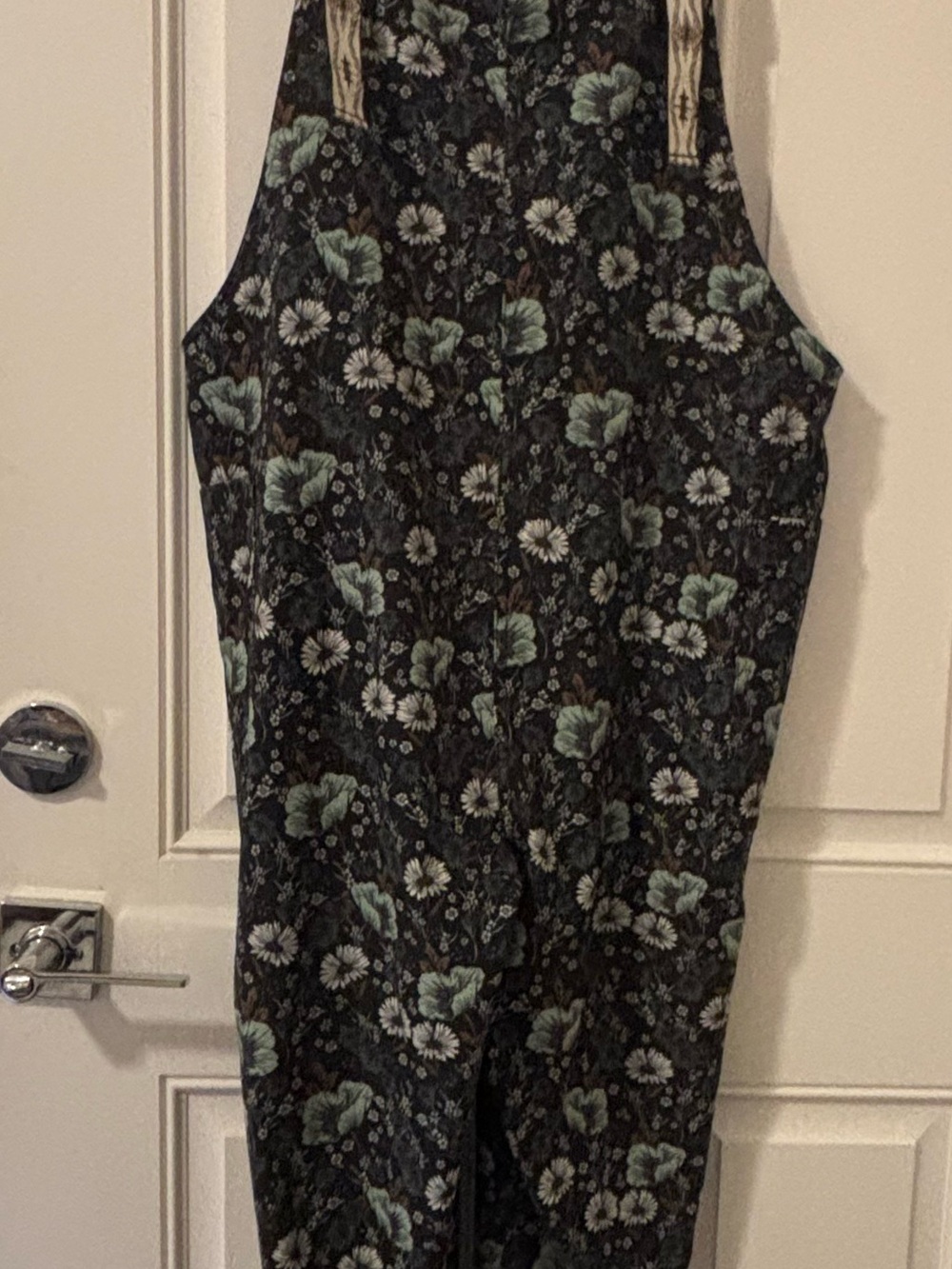 Kavu Black Floral Jumpsuit with White and Green Floral Print - Picture 5 of 5